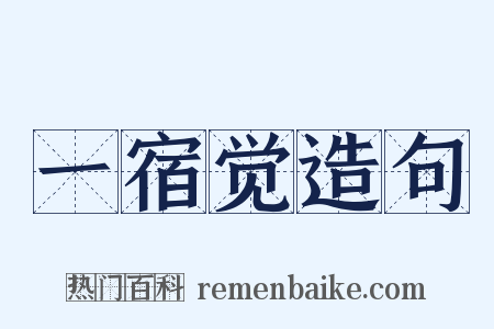 一宿觉造句是什么意思的图片